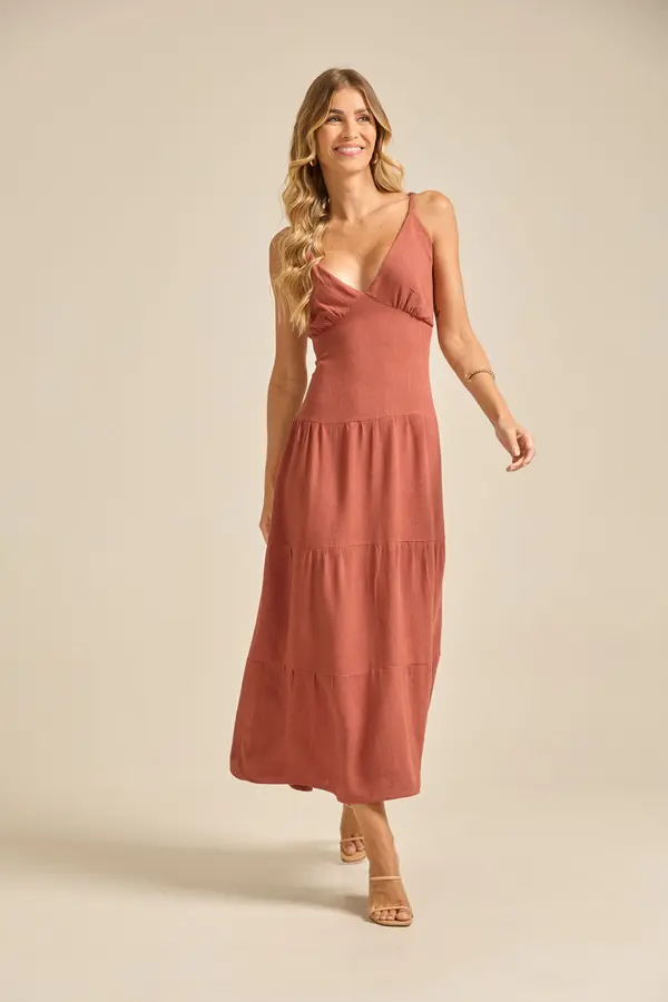 VESTIDO LONGO CROPPED EM LINHO ARIZONA