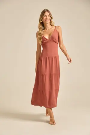 VESTIDO LONGO CROPPED EM LINHO ARIZONA MARROCOS G