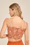 CROPPED VISCOSE ESTAMPADA COM LASTEX E ALÇA DE CORDA