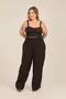 CALÇA BÁSICA EM WOVEN CREPE STONE COM BOLSO