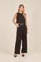 CALÇA BÁSICA EM WOVEN CREPE STONE COM BOLSO