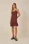 VESTIDO CURTO EM VISCOSE LISA COM BABADO E BOTÕES