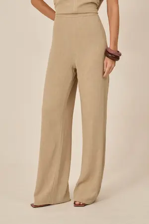 CALÇA RETA EM LINHO ARIZONA CAQUI P