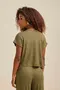 BLUSA EM CANELADO UNIC COM MANGA JAPONESA