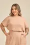 BLUSA EM CANELADO UNIC COM MANGA JAPONESA