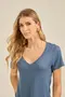 BLUSA SUEDE COM DECOTE V