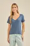 BLUSA SUEDE COM DECOTE V