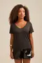 BLUSA SUEDE COM DECOTE V