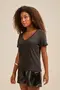 BLUSA SUEDE COM DECOTE V