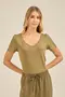 BLUSA SUEDE COM DECOTE V