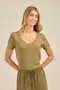 BLUSA SUEDE COM DECOTE V