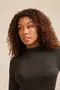 BLUSA SUEDE MANGA LONGA COM GOLA