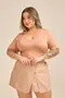 BLUSA EM SUEDE LIGHT COM DECOTE V