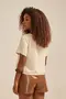 BLUSA EM TWILL COM RECORTE