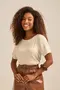 BLUSA EM TWILL COM RECORTE