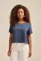 BLUSA EM TWILL COM RECORTE