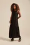 VESTIDO REGATA LONGO EM DUNA COM BABADO NA BARRA