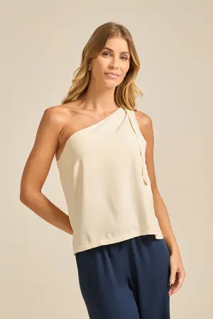 BLUSA UM OMBRO COM TOP INTERNO ALGODÃO G