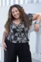 BLUSA ACINTURADA COM LASTEX