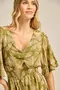 VESTIDO LONGO COM BUSTO FRANZIDO E RECORTE