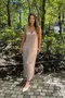 VESTIDO MIDI ALÇA FINA DE ELÁSTICO
