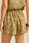 SHORT BÁSICO VISCOSE ESTAMPADA COM BORDADO NA BARRA
