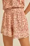SHORT BÁSICO VISCOSE ESTAMPADA COM BORDADO NA BARRA
