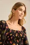 BLUSA CROPPED COM MANGA BUFANTE