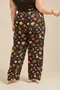 CALÇA CENOURA VISCOSE ESTAMPADA COM FAIXA