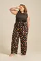 CALÇA CENOURA VISCOSE ESTAMPADA COM FAIXA