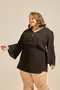 BLUSA CROPPED VISCOSE LISA COM MANGA EVASÊ E BOTÕES