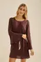 VESTIDO CURTO VISCOSE LISA COM CADARÇO E FIVELA