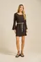 VESTIDO CURTO VISCOSE LISA COM CADARÇO E FIVELA