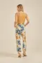 CALÇA JOGGER COM BOLSO ESTAMPA DOCE FLORAL BEGE