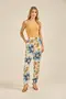 CALÇA JOGGER COM BOLSO ESTAMPA DOCE FLORAL BEGE