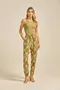 CALÇA JOGGER COM BOLSO ESTAMPA DOCE FLORAL BEGE
