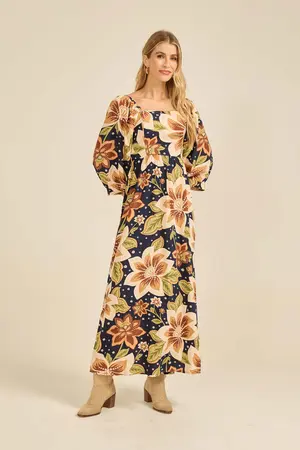 VESTIDO ESTAMPA DOCE FLORAL MARINHO DOCE FLORAL MARINHO G