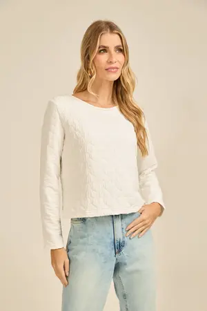 CASACO BÁSICO MATELASSÊ OFF WHITE P