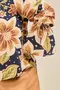 BLUSA COM BABADO NA MANGA ESTAMPA DOCE FLORAL MARINHO