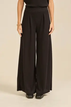 CALÇA PANTALONA COM PREGA PRETO P
