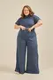 CALÇA PANTALONA COM PREGA