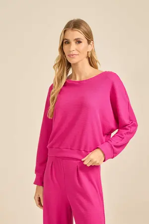 BLUSA MANGA JAPONESA LONGA ROSA ORQUÍDEA  P