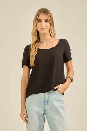 BLUSA BÁSICA  PRETO P