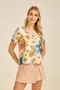 BLUSA ESTAMPA TREVO FUNDO VERDE