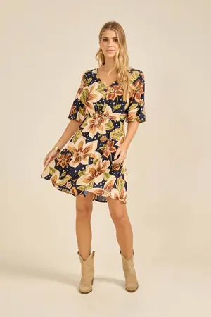 VESTIDO ESTAMPA DOCE FLORAL MARINHO DOCE FLORAL MARINHO P