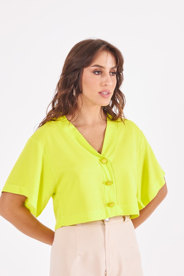 BLUSA VISCOSE TWILL LISA COM BOTÕES NA FRENTE