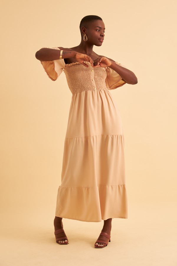 Vestido ciganinha com botões sales