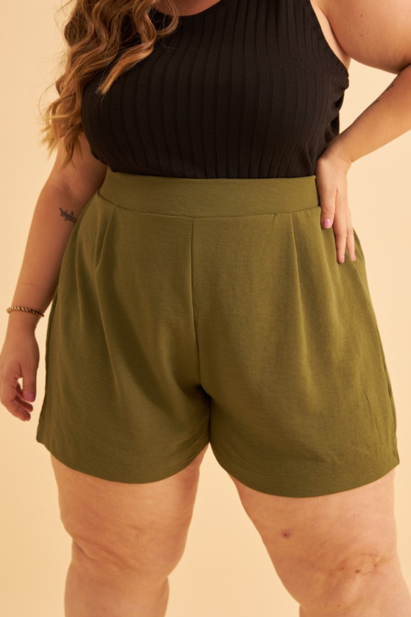 Short Feminino Tecido Duna com Elástico